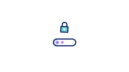 Minimalist Unlocking Padlock and Data Loading Animation