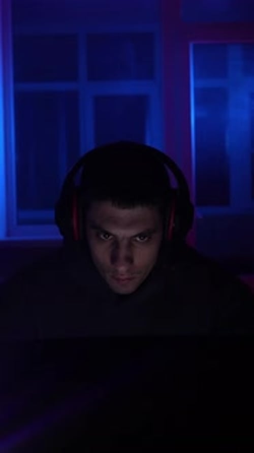 Focused Young Gamer Concentrates on Computer