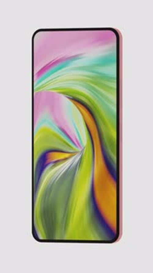 Modern Smartphone with Pink Textured Back Cover Rotating in Seamless Loop