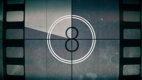 Retro Film Leader Countdown with Grunge Effects