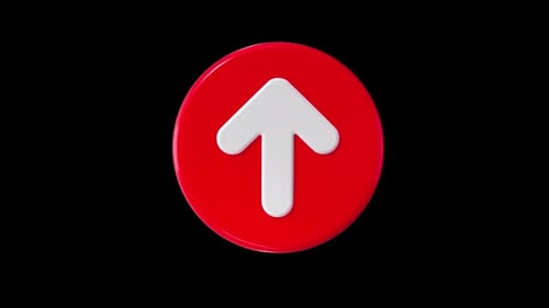 3d Up Red Arrow Icon