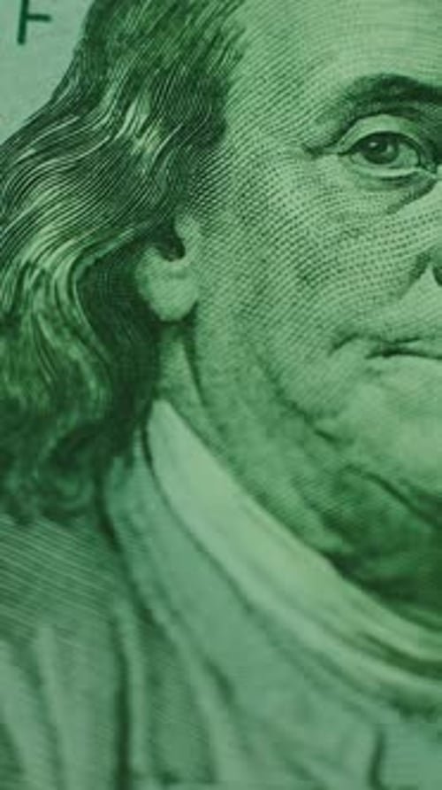 Vertical Franklin Banknote Texture Dollar Details