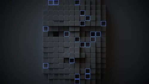 Menschliches Gesicht aus schwarzen Pixeln. Gesichtsauthentifizierung oder Identifikationskonzept