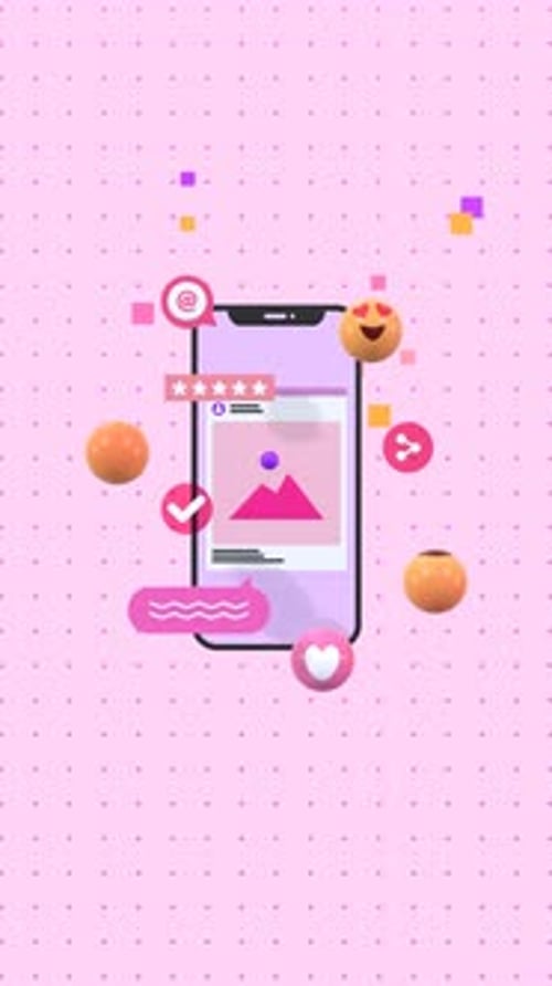 Animated Social Media Engagement Interface on Smartphone