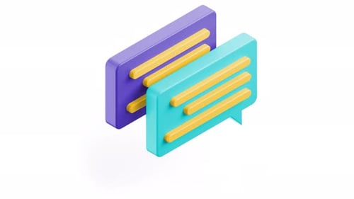 3D Isometric Chat Bubbles Communication Concept