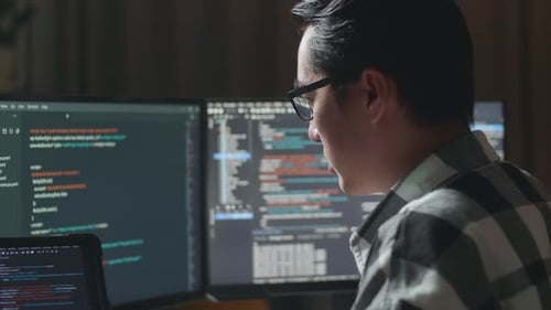 Close Up Of Asian Male Programmer With A Tablet Creating Software Engineer Developing