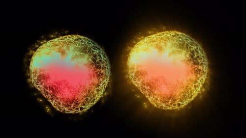 Abstract Particle Field Division and Growth Animation