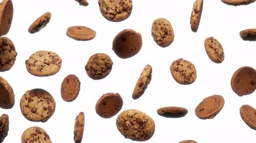 Falling Chocolate Chip Cookies with Seamless Motion