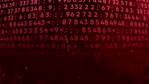 Futuristic Red Digital Data Code Stream Network Background