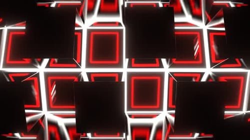 Red And White Cylindrical Neon Moving Background Vj Loop In HD