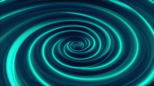 Glowing Geometric Blue Spiral Tunnel Loop Background