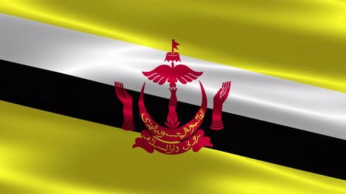 Brunei National Flag Realistic Waving Animation