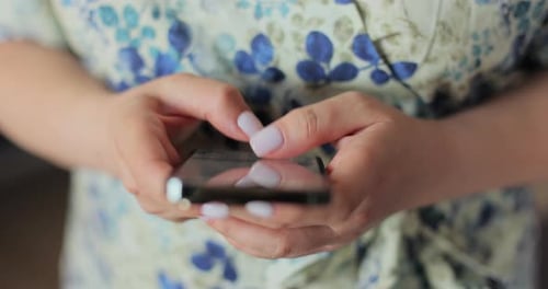Woman Using Smart Phone to Text and Connect