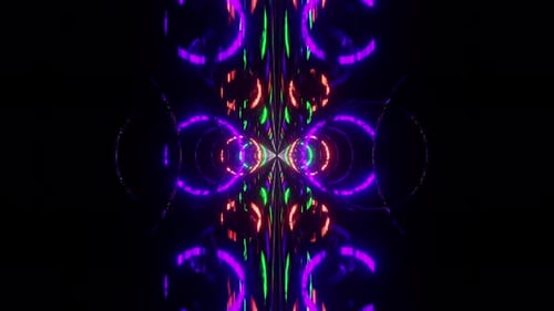 Double Rings Green Purple And Orange Tunnel Vj Loop Animation Background