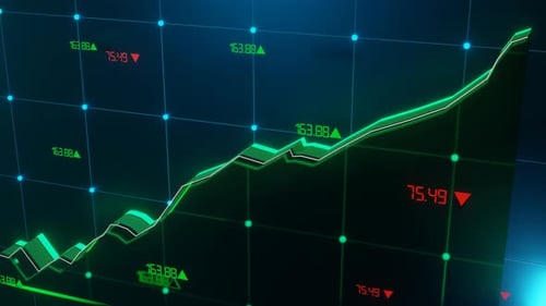 Digital Financial Growth Chart with Animated Stock Data