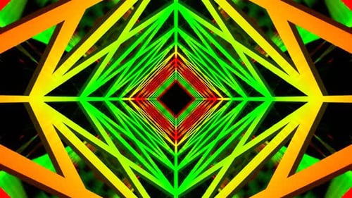 Red And Green Futuristic Abstract Tunnel Background Vj Loop In HD