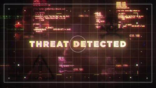 Glitch Threat Detected Digital Warning Overlay