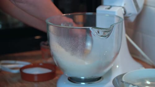 Butter Being Added to Mixer for Dessert