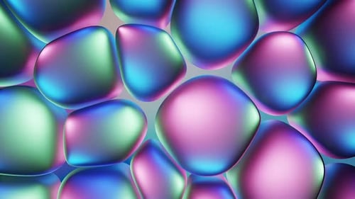 Abstract Fluid Iridescent Morphing Shapes Background Loop