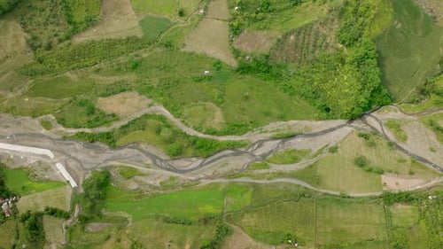 Farmland Fields and Mountain Slopes in the Philippines