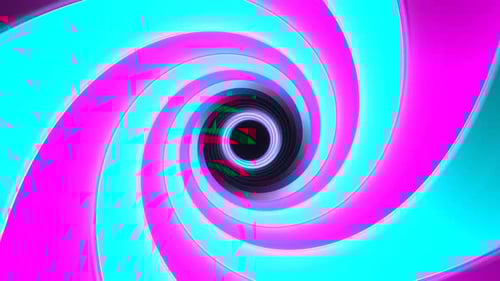 Pink And Cyan Neon Light Moves In Spiral Background Vj Loop In 4K