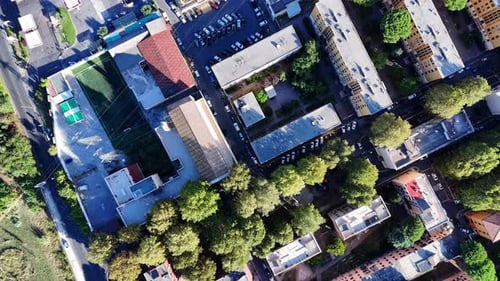 Bird's Eye View of the Crossroads in the City of Rome Italy the Centocelle Area