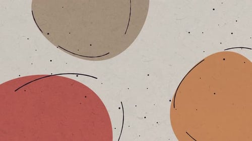 Animierter Hintergrund mit abstrakten farbigen Formen und Doodle-Muster
