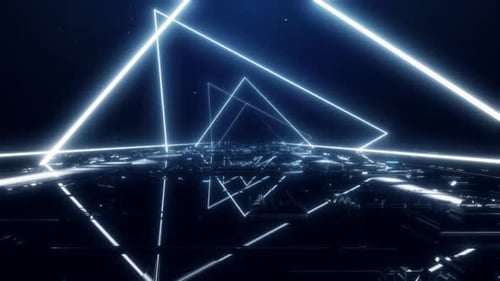 Futuristic Neon Bridge Reflection Loop