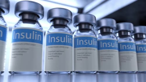 Animated 3D Insulin Vials in a Medical Lab