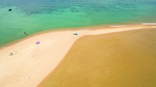 Stunning sandbar amidst crystal clear waters