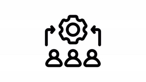 Corporate Team Collaboration Process Flat Icon Animation