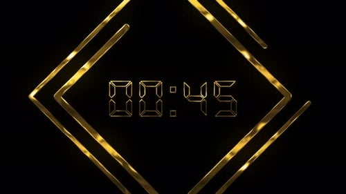 Fondo de cuenta regresiva dorado de lujo de 60 segundos