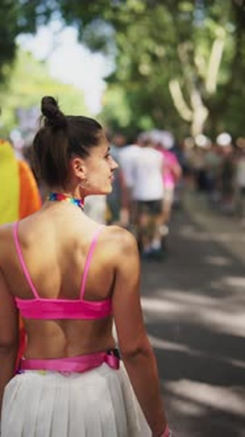 Pride Celebration A Vibrant Street Parade Full of Colorful Attendees Expressing Love Joyously