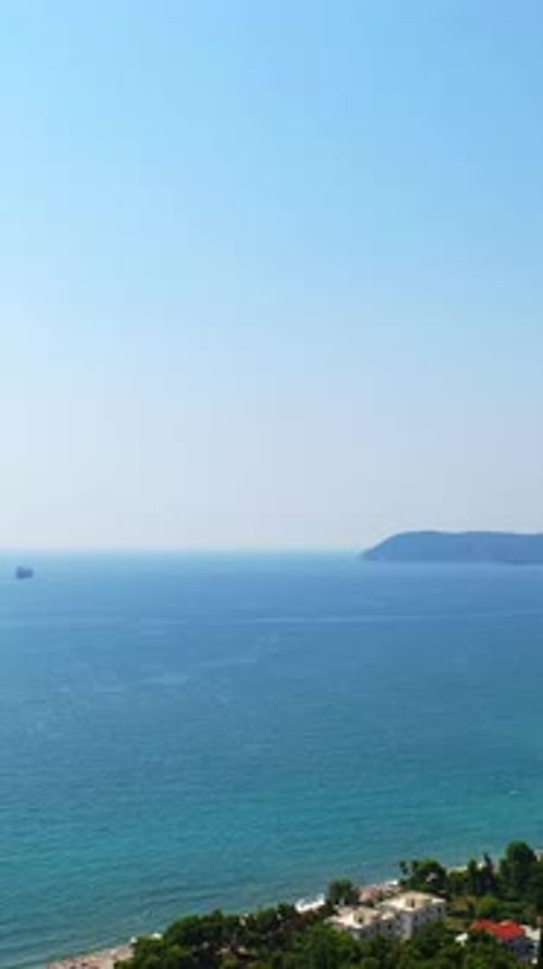 Coast of the Adriatic Sea in the city of Bar, Montenegro.