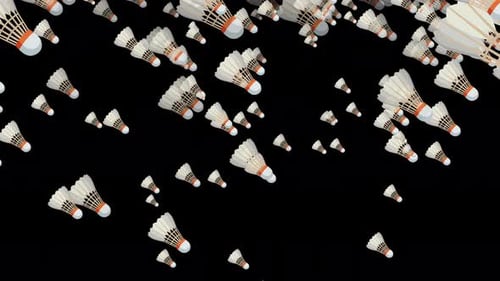 Animated Falling Badminton Shuttlecocks Overlay