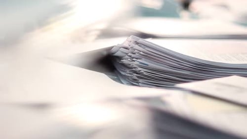 Papers and Files on a Desk in the Office