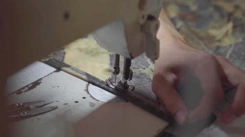 Close Up of sewing machine needle