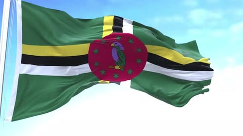 Realistic Waving Flag of Dominica Animation
