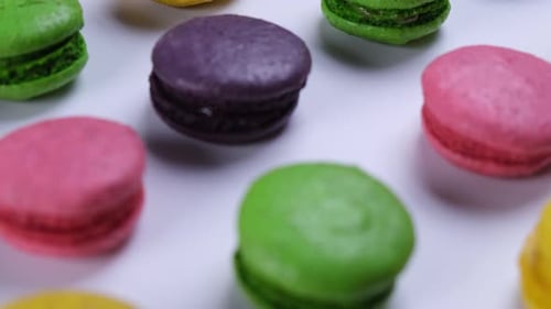 Colorful French Macarons Close Up