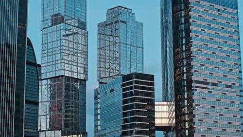 Aerial View of Skyscrapers Moscow City and Business District