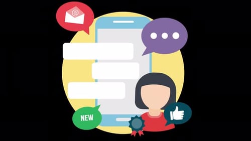 Active Female User On Social Media Is Always Engaged 4K Alpha Channel