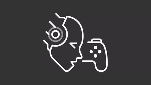 AI gaming white line animation