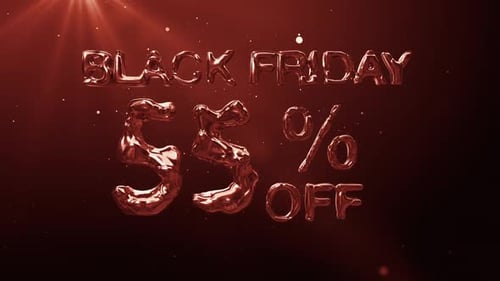 Fluid Metallic Black Friday Sale Text Reveal Animation