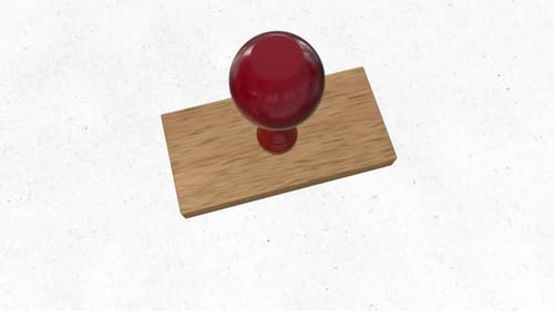 Enroll Red Rubber Stamp Impression Animation