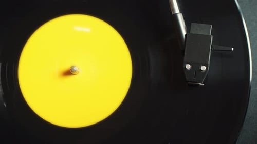 Spinning Vinyl Record on Turntable