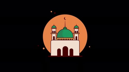 Mosque Building Animation Video - Transparent