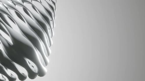 Modern Abstract White Wavy Spiral Animation Background Loop