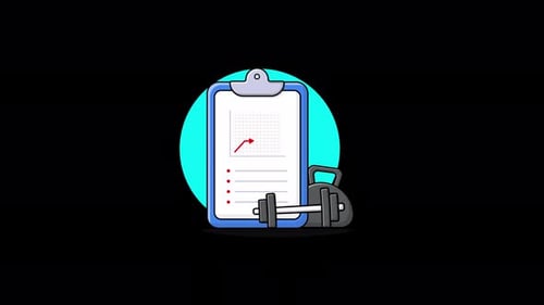 Animated Fitness Progress Report with Flat Design Style
