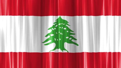Animated Lebanon Flag Waving Seamless Loop