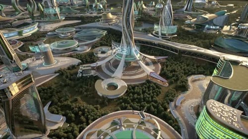 Futuristic Urban City Daylight